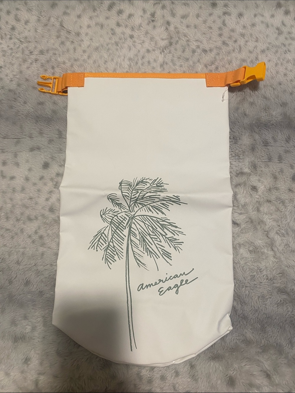 American Eagle White Drawstring Pouch